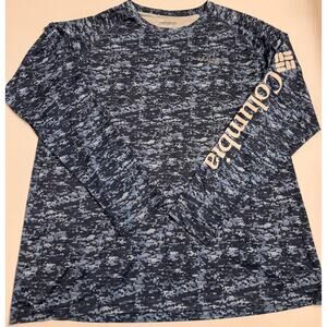Columbia PFG Men's Fishing Shirt Blue Camo Sz XXL